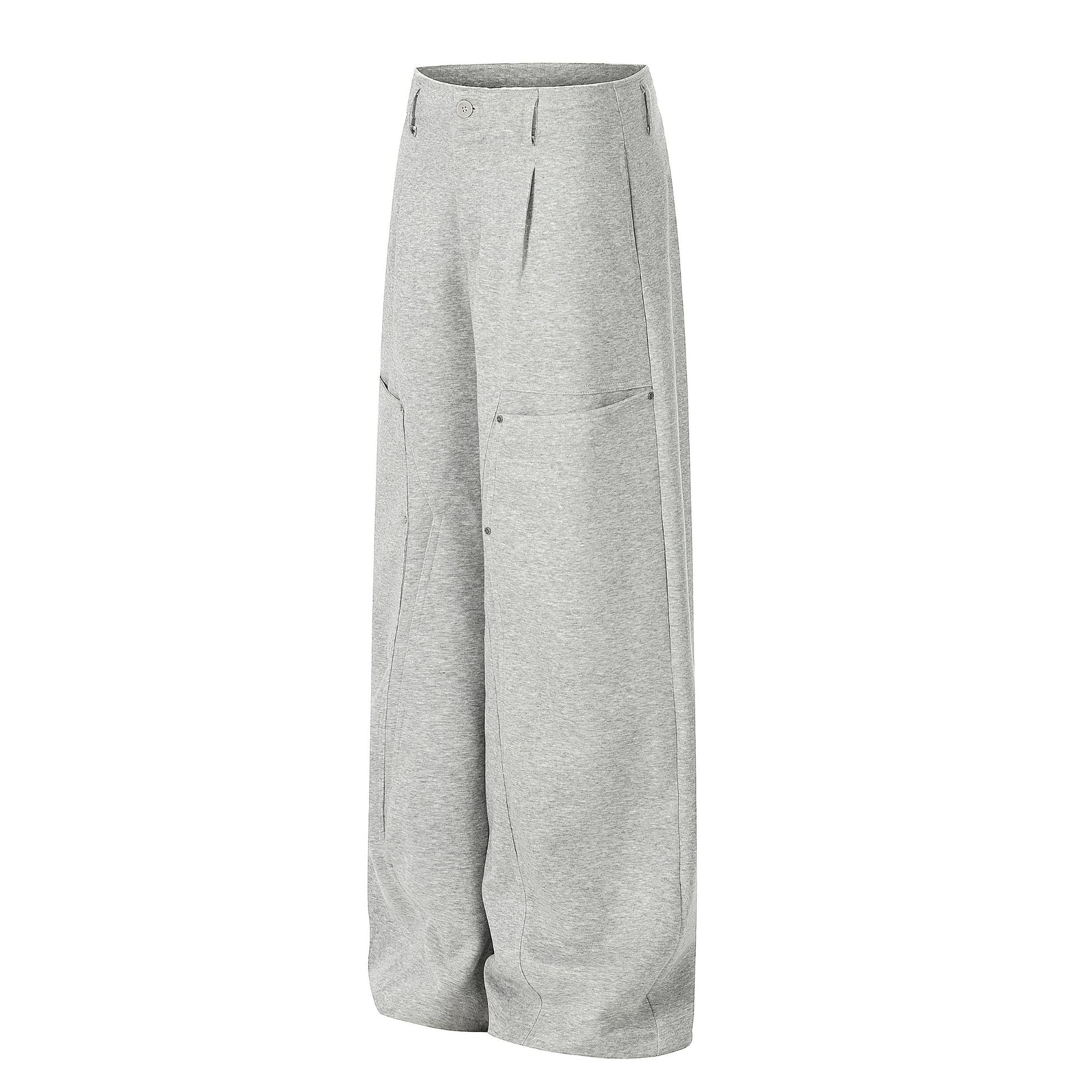 Deconstruction Irregular Curved Seam Wide Leg Sweatpants