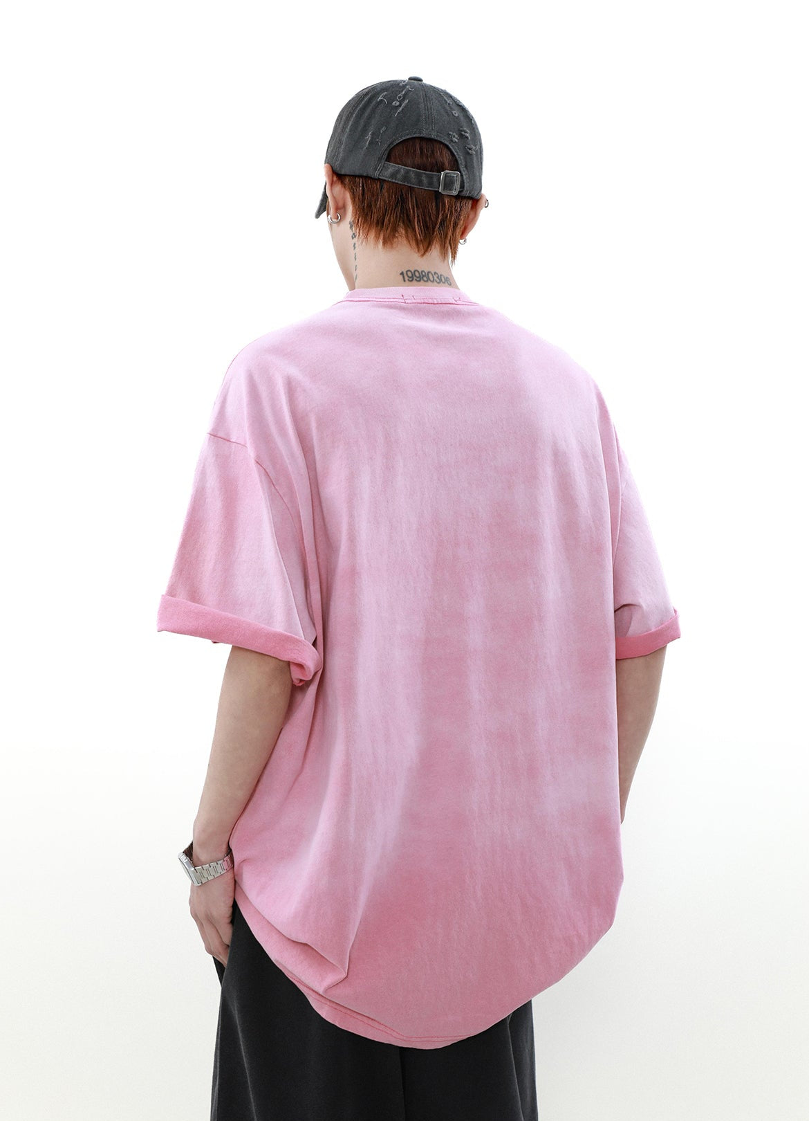 Wash Print Oversize Short Sleeve T-Shirt