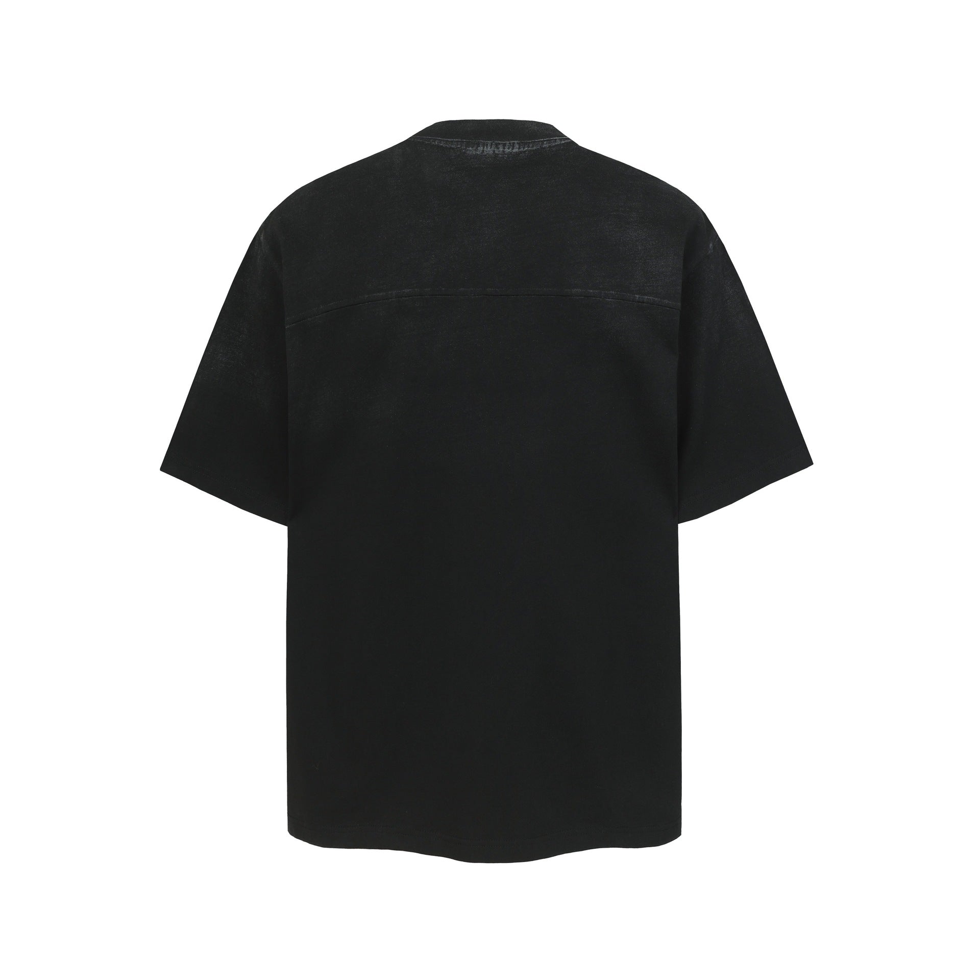 Washed Raw-Edge Splice Short Sleeve T-Shirt