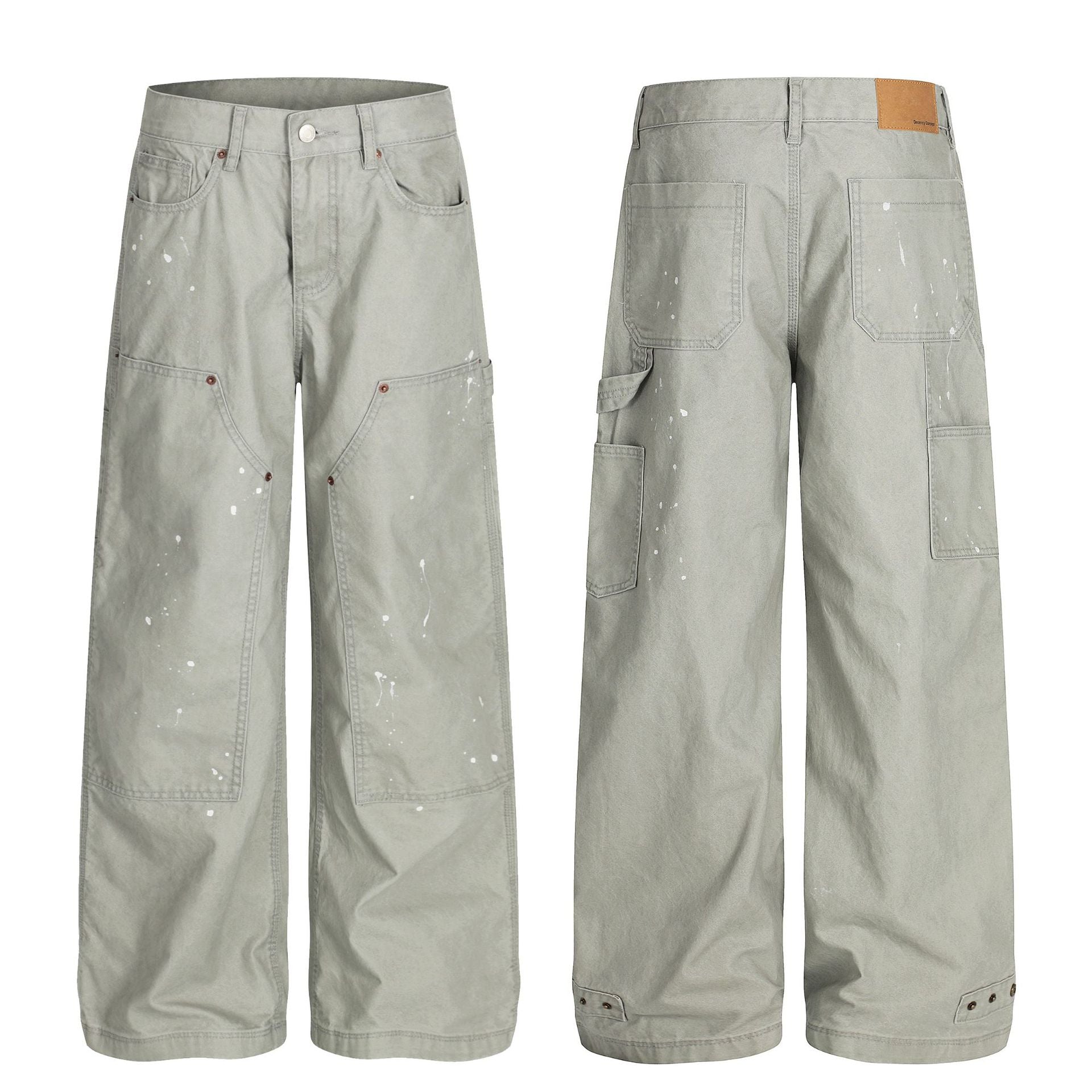 Paint Splatter Panel Wide Leg Pants