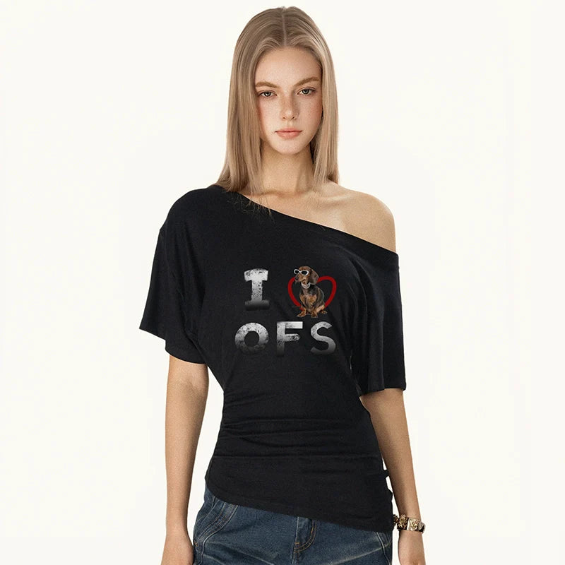 Dachshund Dog Print Short Sleeve T-shirt
