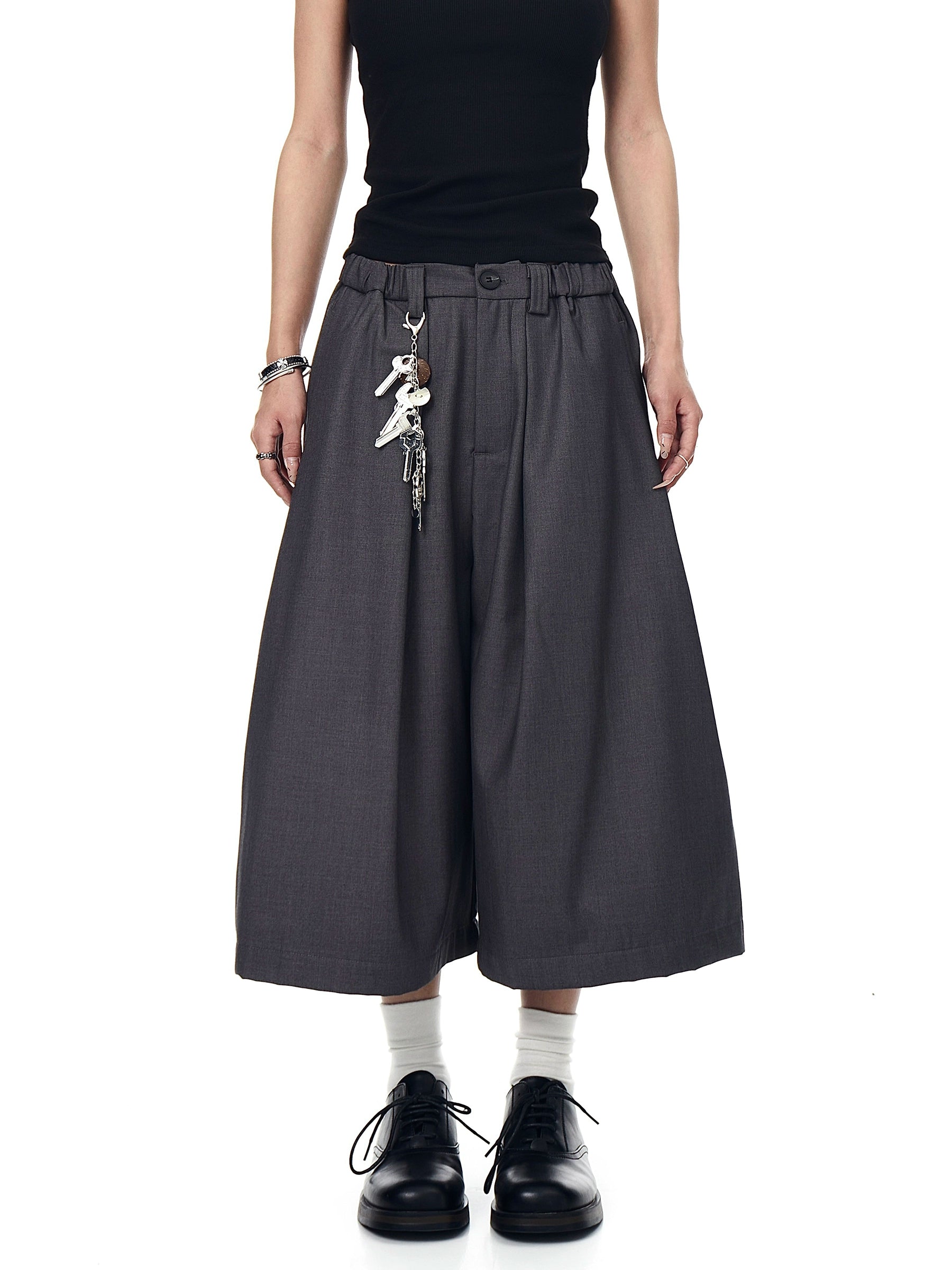 Pleated Wide-Leg Ruffian Jorts