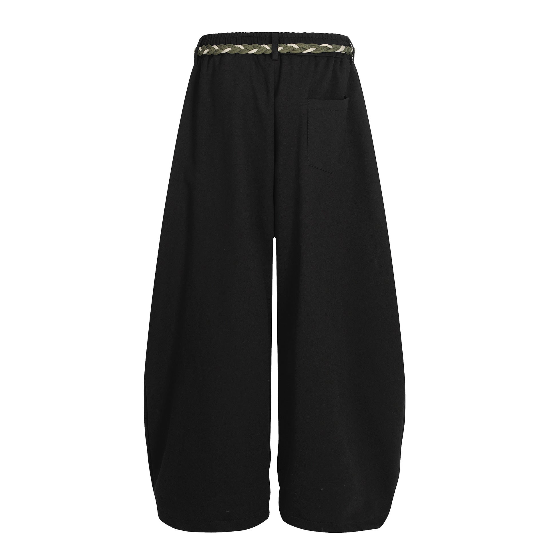 Rope Drawstring Curved Wide Leg Sweatpants