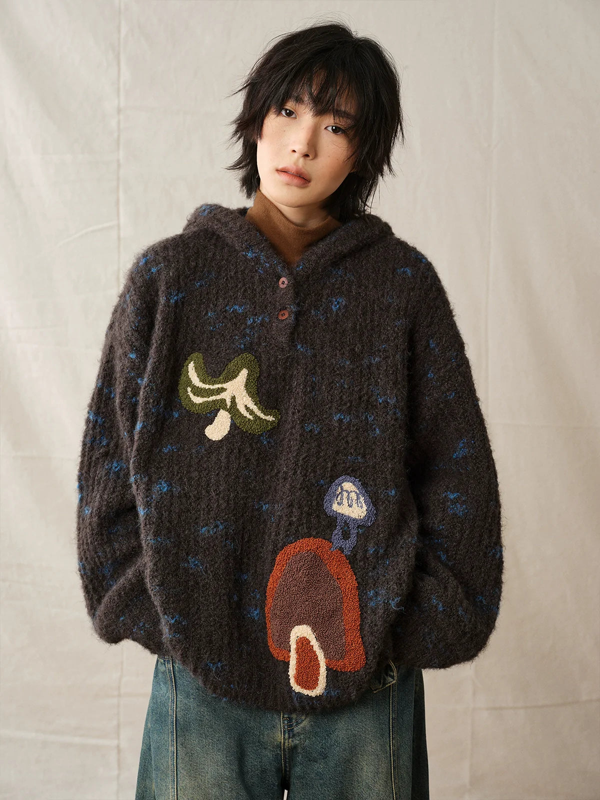 Embroidery Slouchy Knit sweater