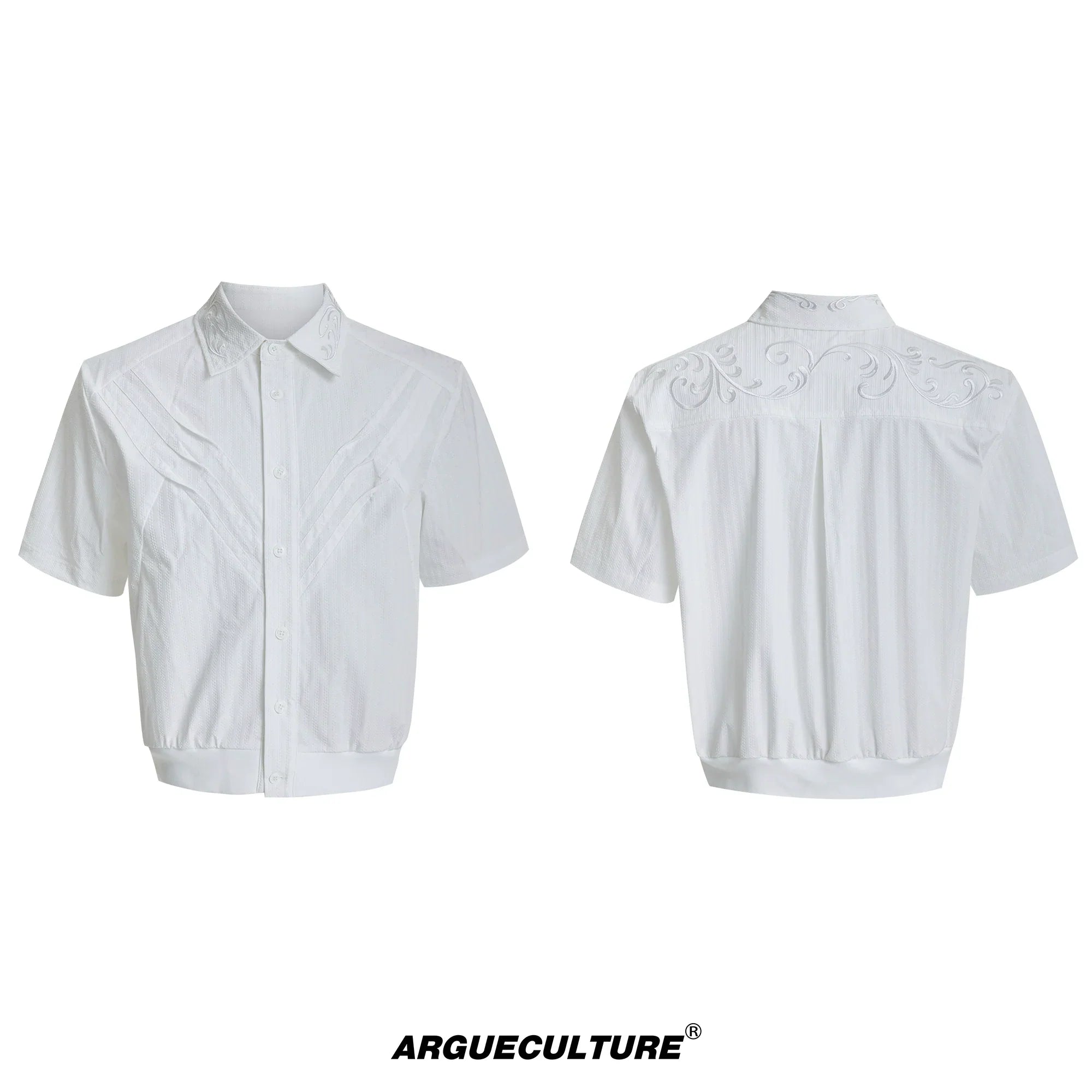 Anti-Wrinkle Embroidery Short Sleeve Shirt Jacket & Long Sleeve Shirt Jacket