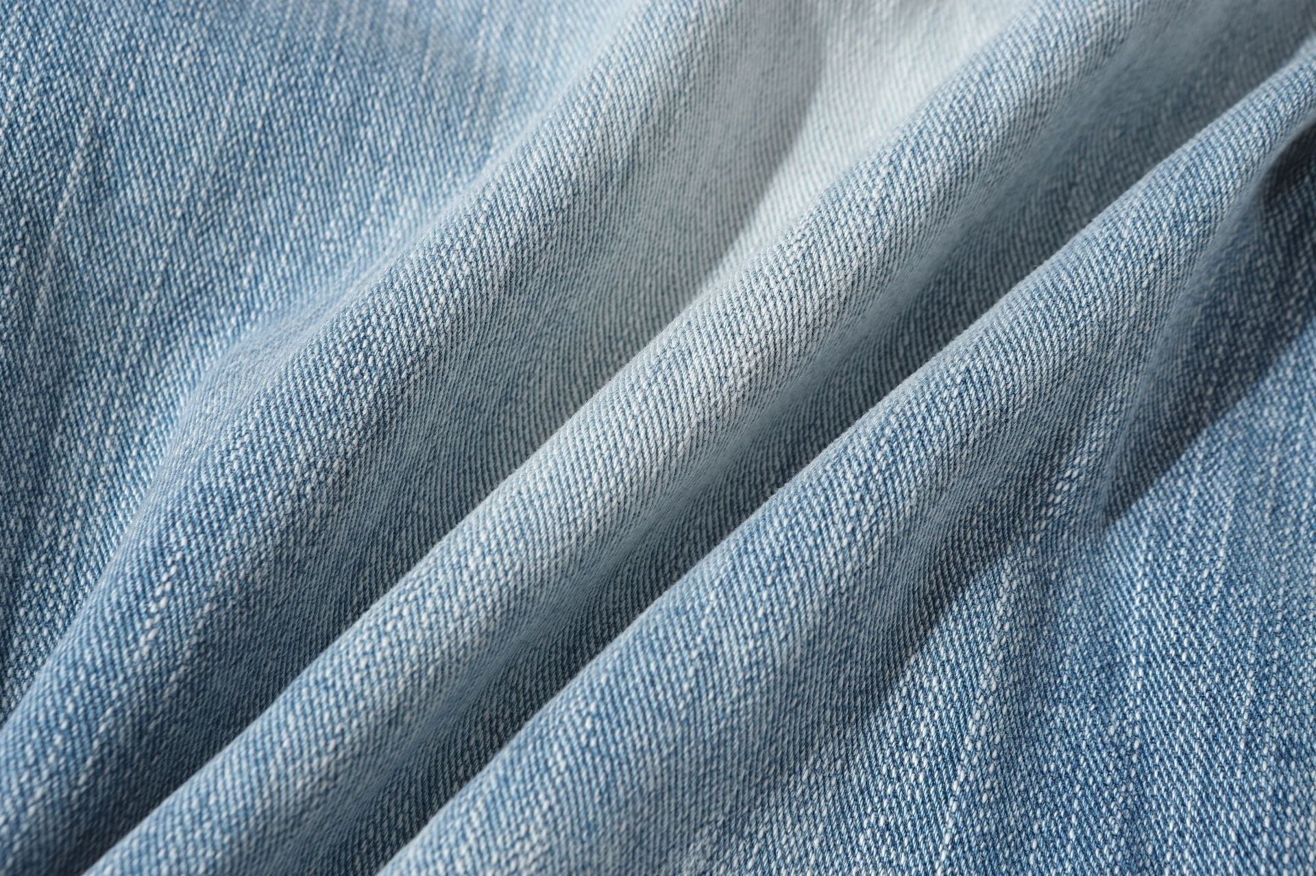 Damage Whisker Washed Wide Leg Denim Jeans