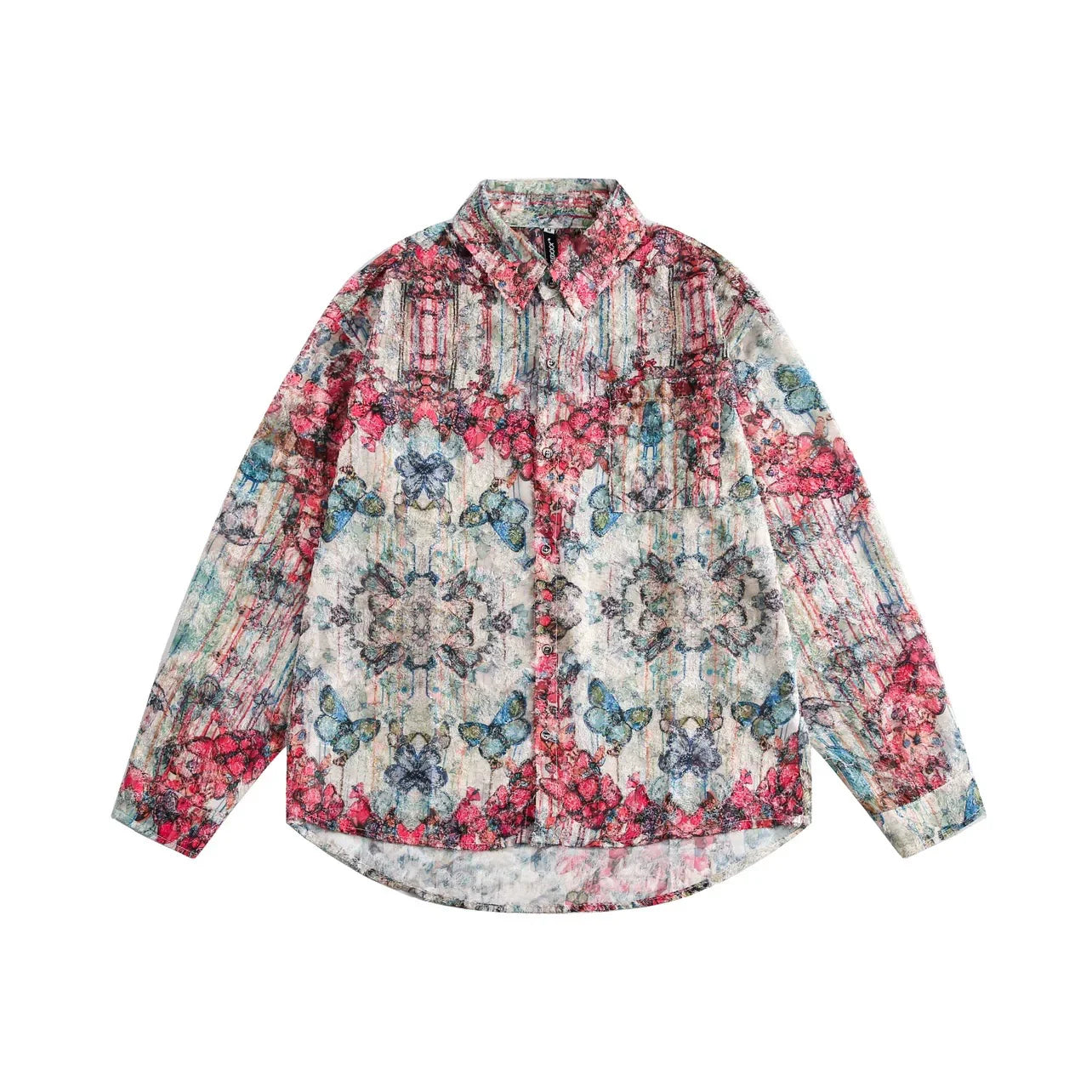 Butterfly Graffiti Print Oversize Shirt