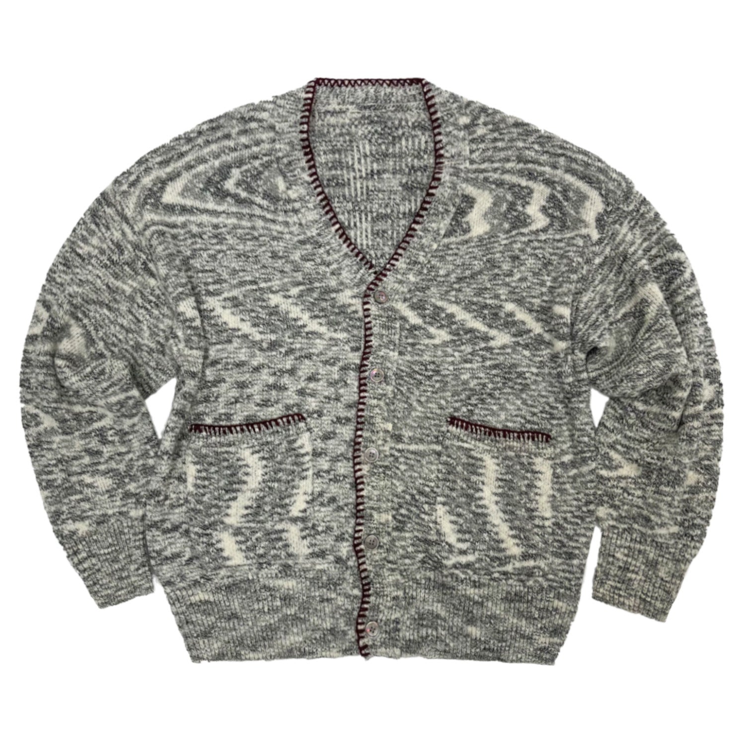 Melange Knit Pocket Button Cardigan