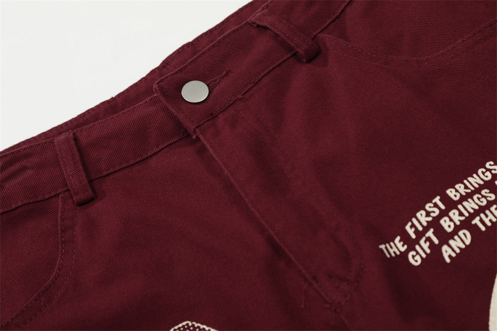 Grafische Cropped-Hose mit weitem Bein