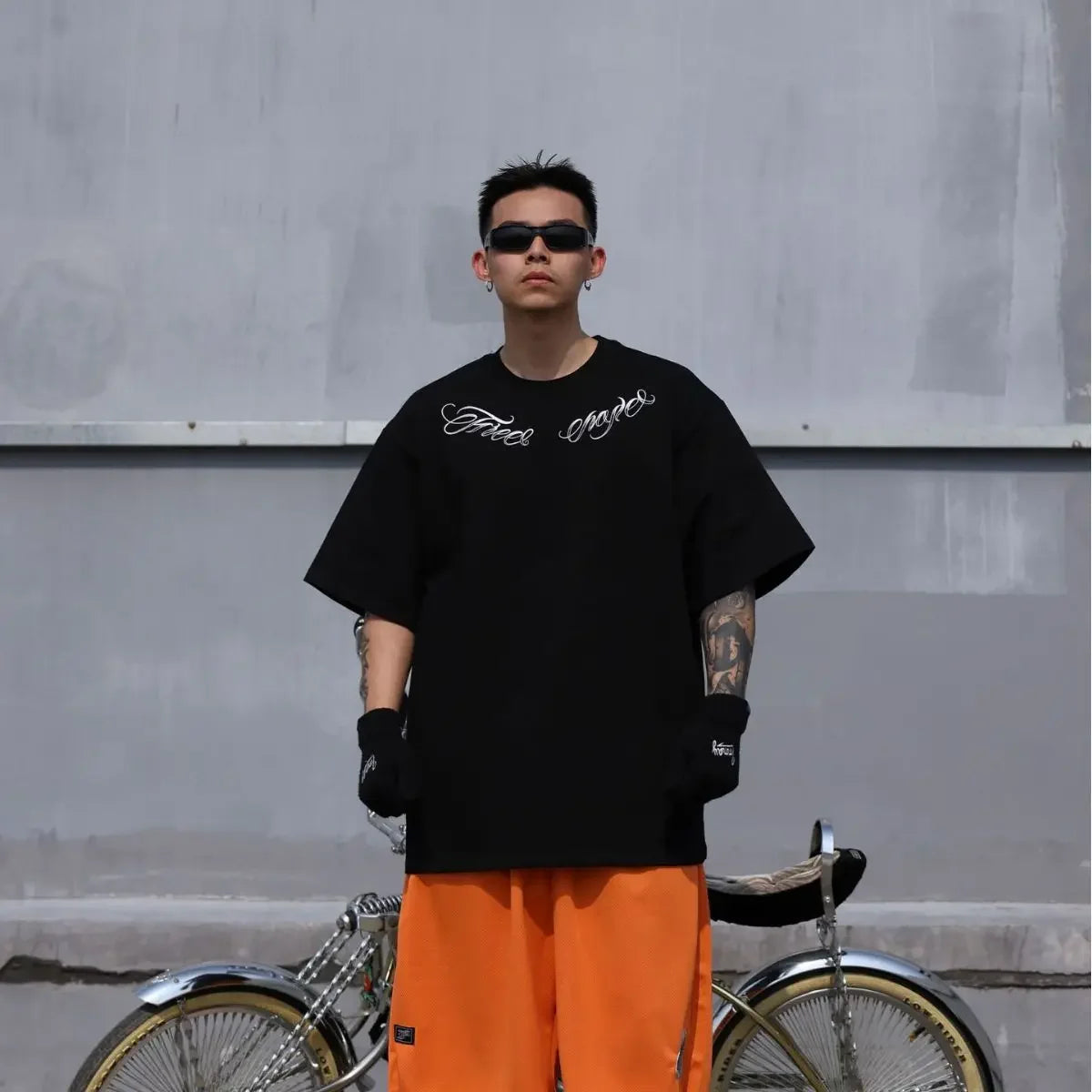 T-shirt imprimé à encolure hip-hop
