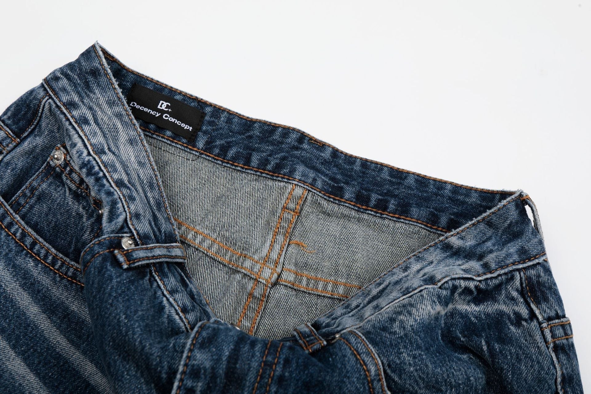 Whisker Washed Flare Denim Jeans