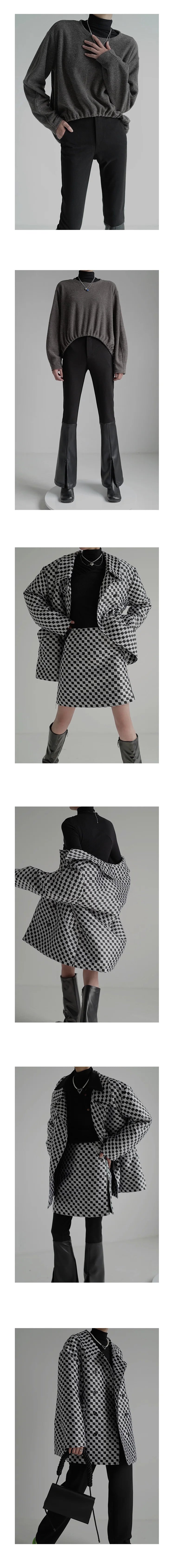 Stand Neck Asymmetric Long Sleeve Knit Top