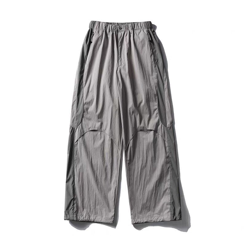Oversize Nylon Hooded Jacket & Panel Wide Leg Pants Setup