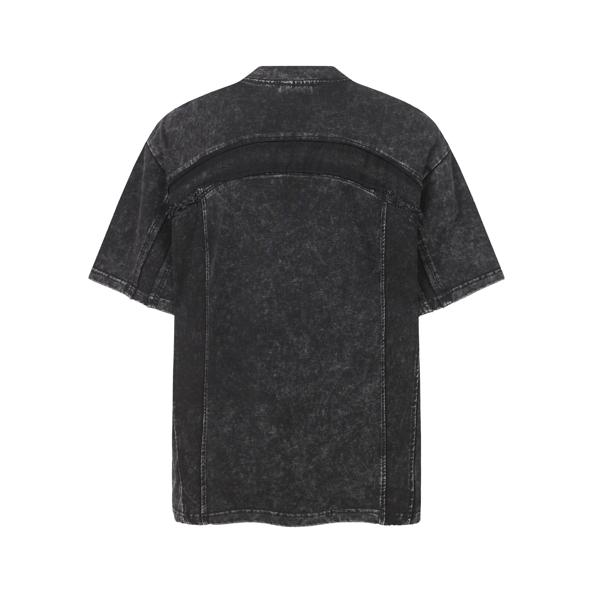 Washed Panel Design Short Sleeve T-Shirt