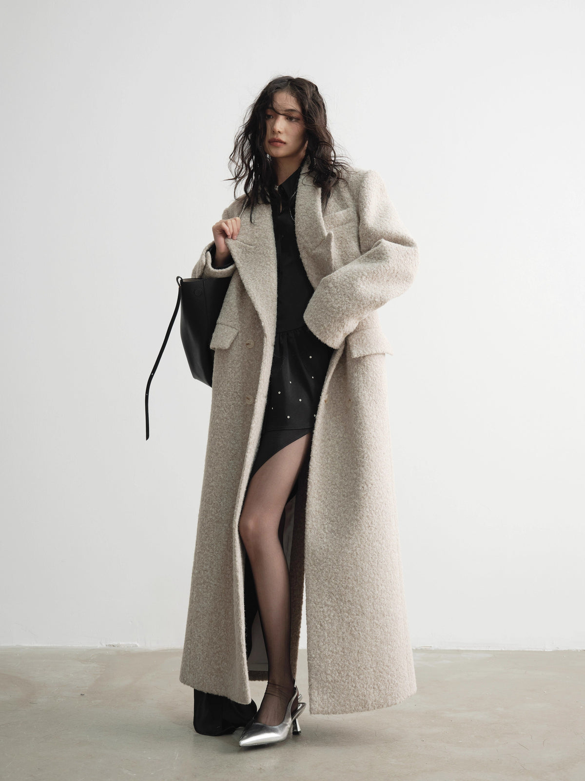 Double Breasted Wool Long Coat