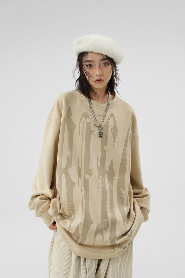 Heavyweight Suede Round Neck Sweatshirt