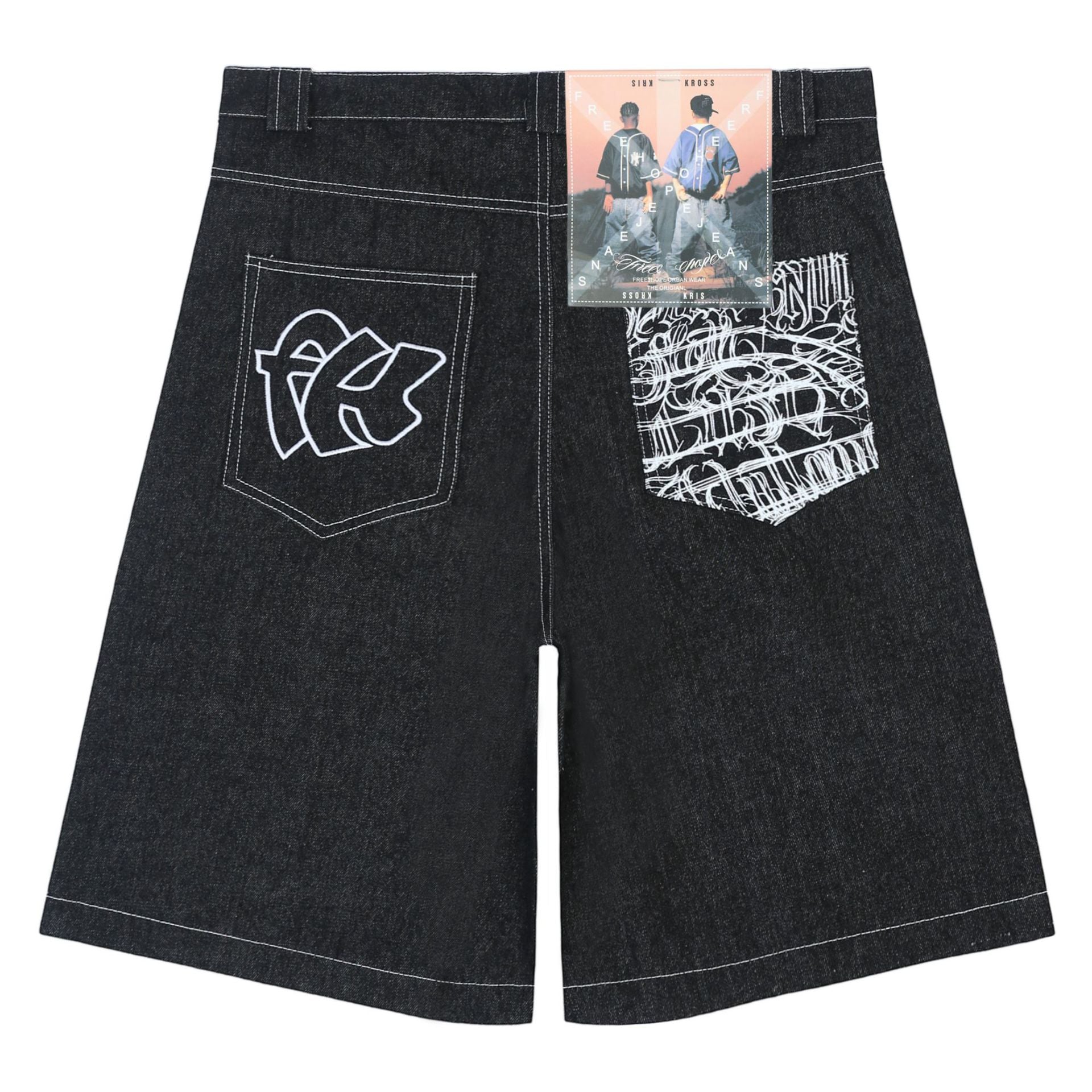 Heavyweight Raw Denim Embroidered Jort