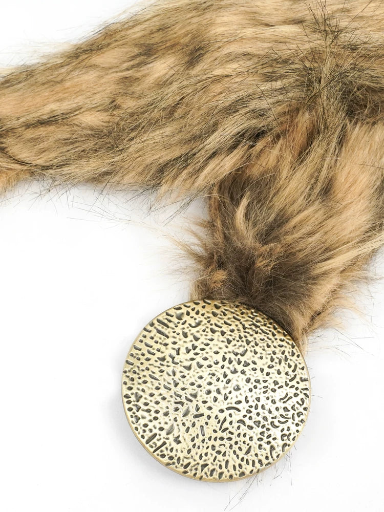 Cutout Ring PU Leather Furry Belt