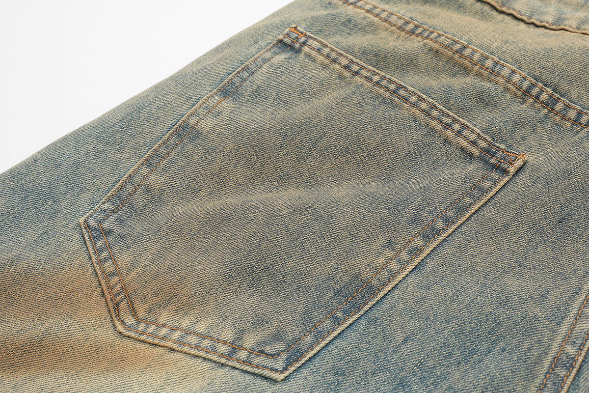 Wash Straight Denim Jeans