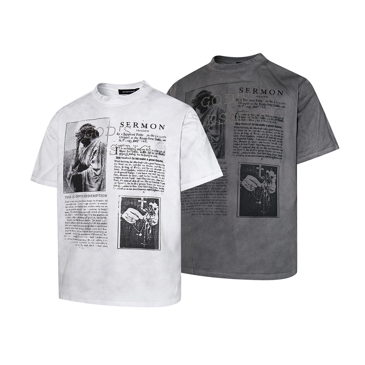 Portrait Letter Print Short Sleeve T-Shirt