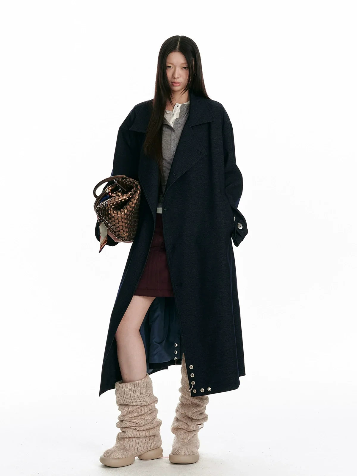 Double-Breasted Large Lapel Long Coat