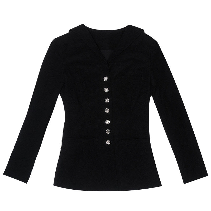 Rose Jacquard Sailor Collar Jacket