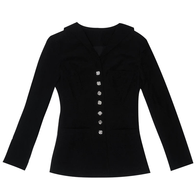 Rose Jacquard Sailor Collar Jacket
