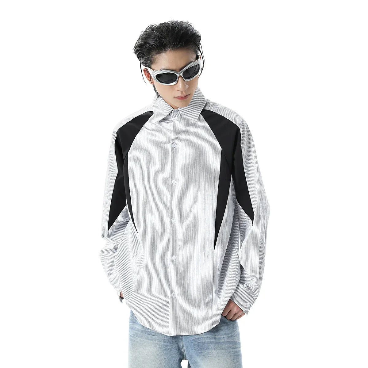 Colorblock Stripe Long Sleeve Shirt