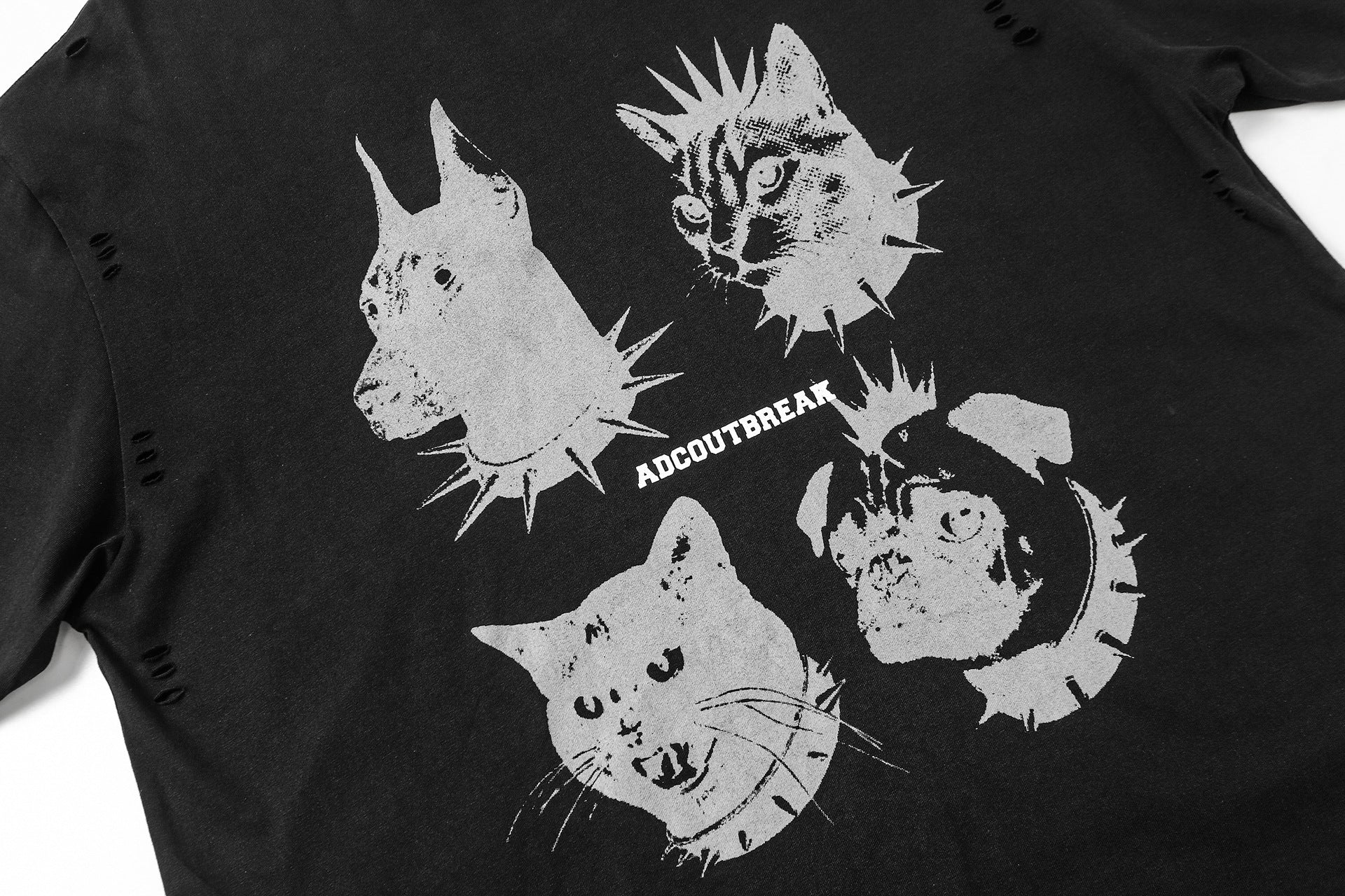 Damage Animal Print Short Sleeve T-Shirt