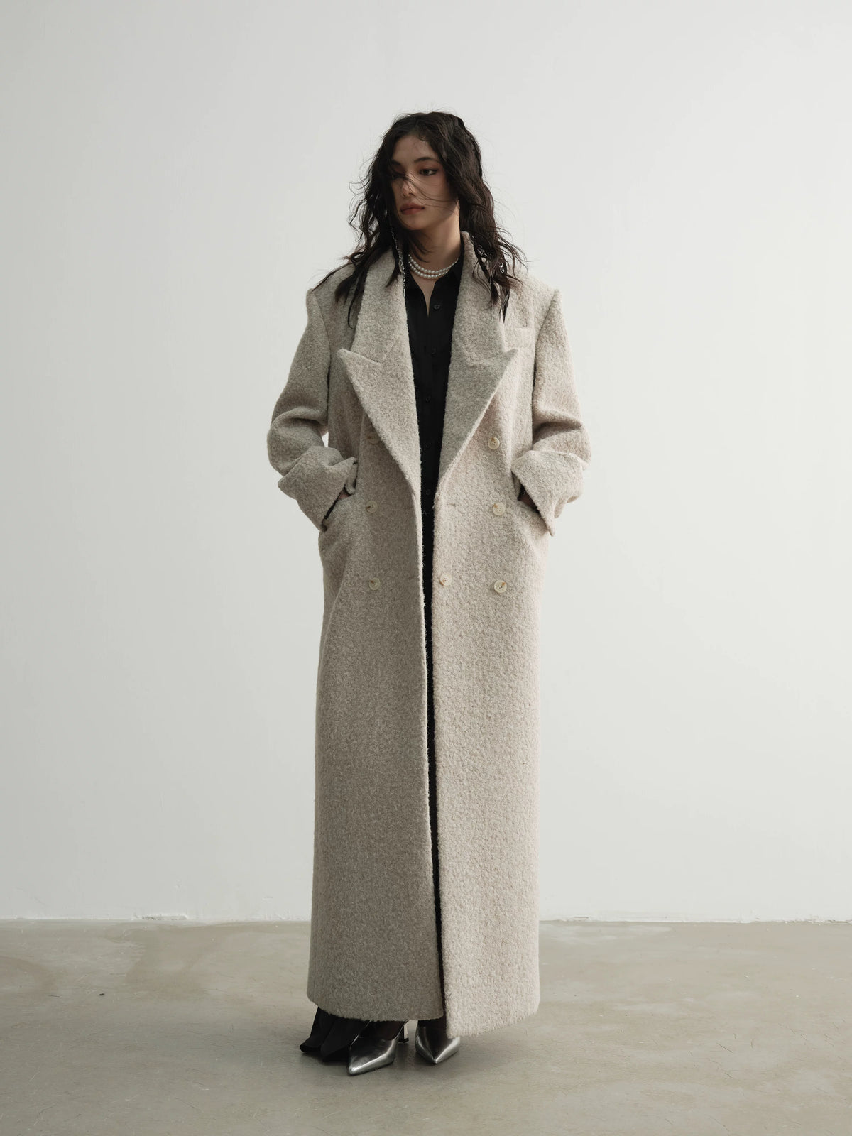 Double Breasted Wool Long Coat