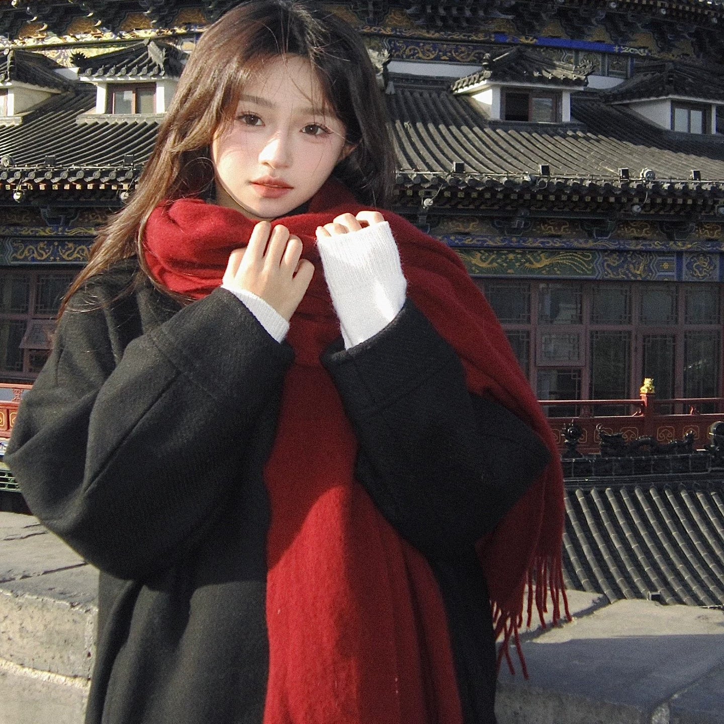 Vintage Solid Color Scarf