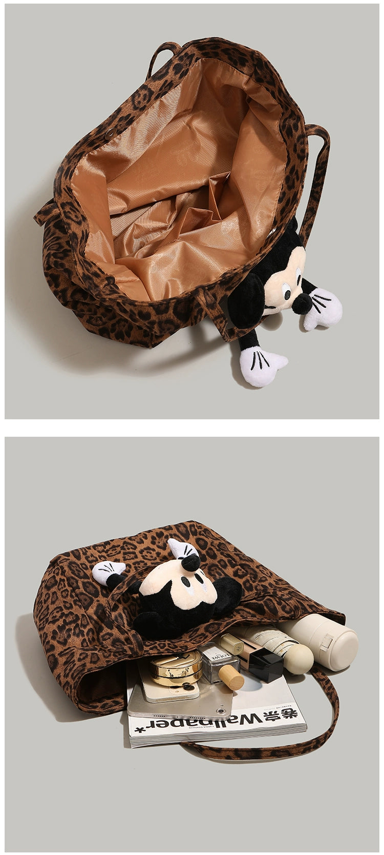Sac fourre-tout imprimé léopard UR Cute Mickey Doll