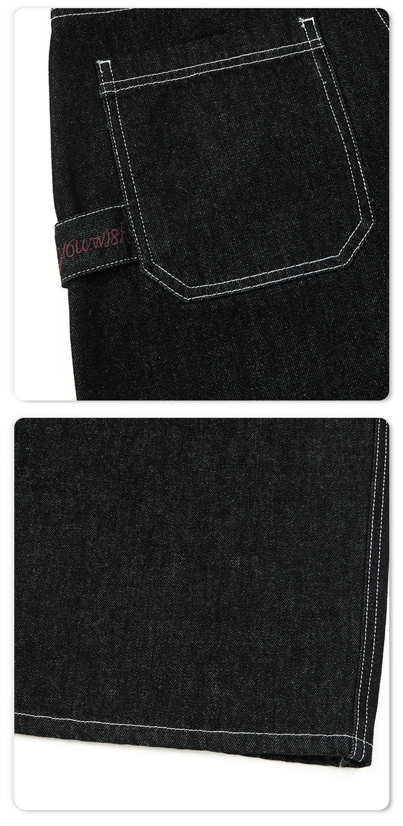 Kurze Jeanshose mit weitem Bein