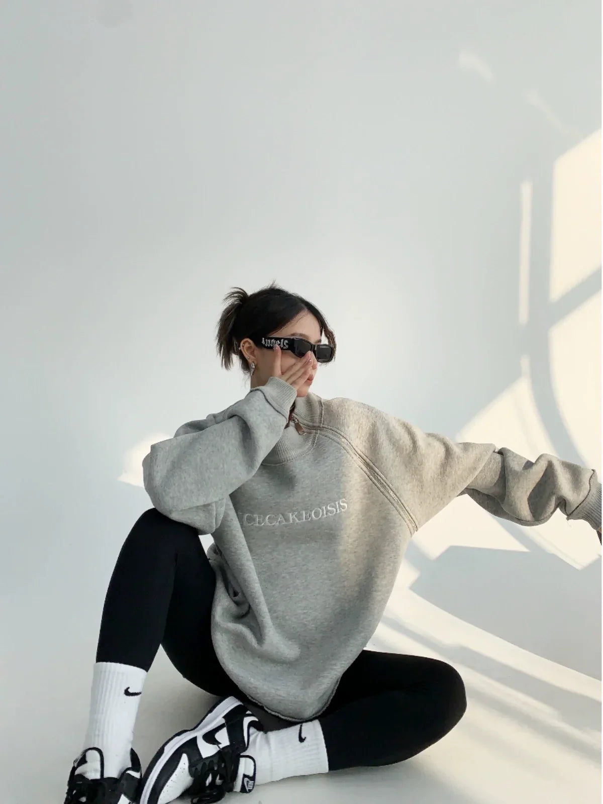 Side Zipper Design Oversized Heavyweight Sweatshirt