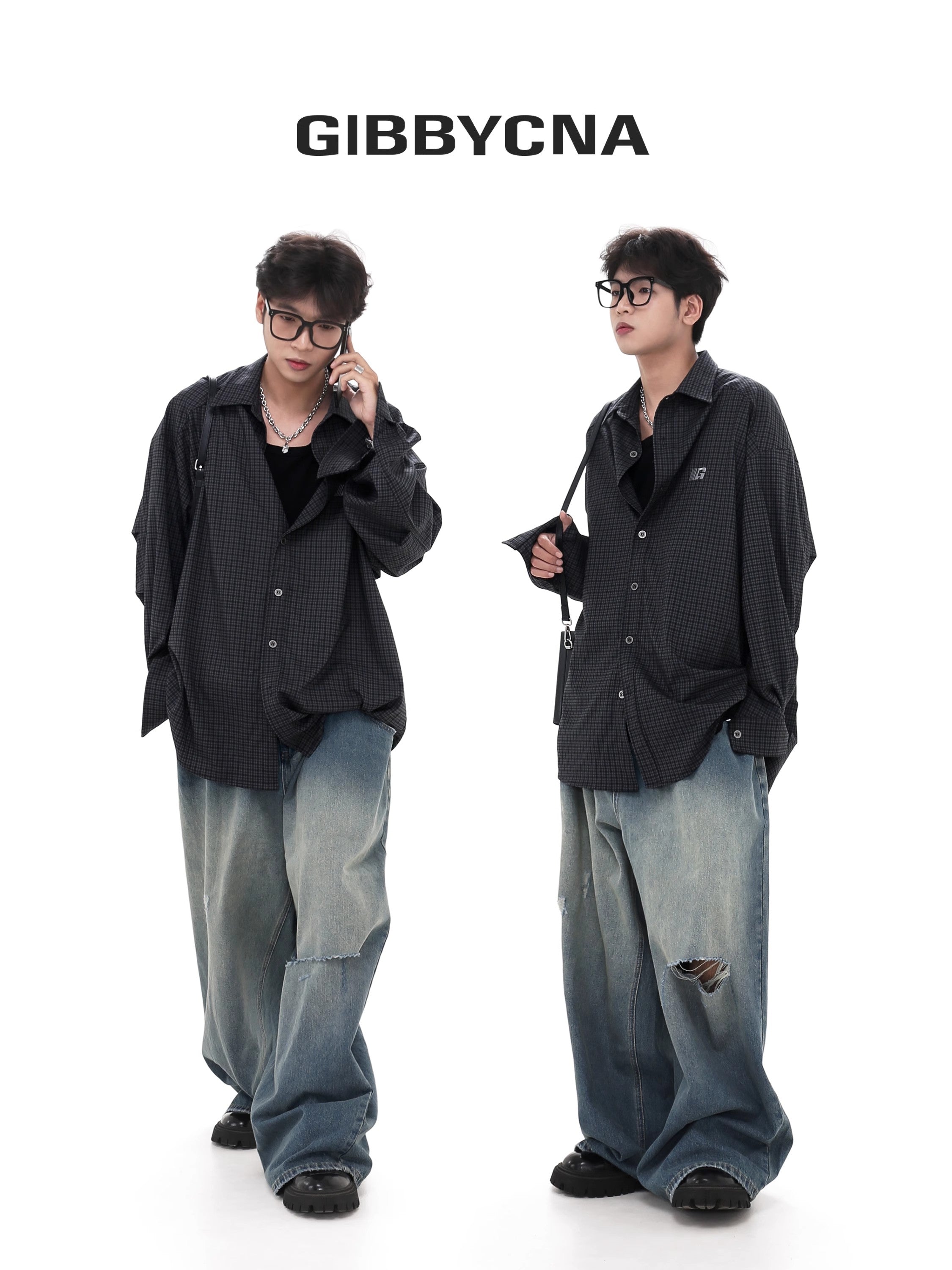 Embroidery Oversize Long Sleeve Shirts