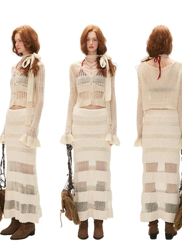 3D Knit Half Length Skirt
