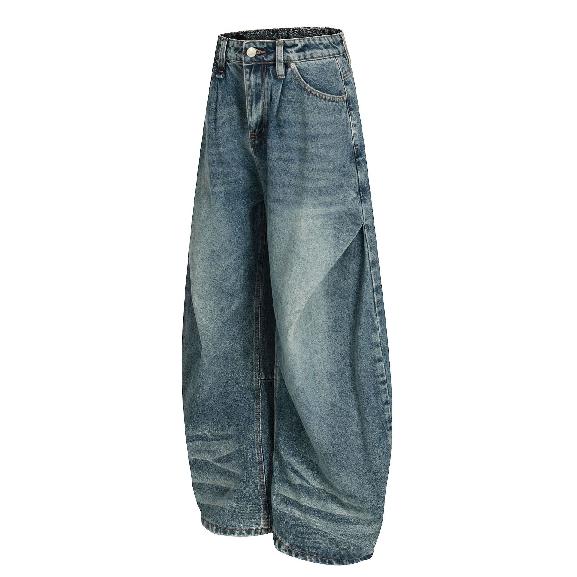 Washed Barrel Wide Leg Denim Jeans