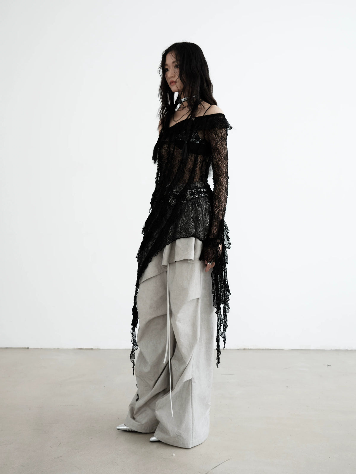 Pantalones de algodón con capas desmontables, efecto arrugado y antimanchas