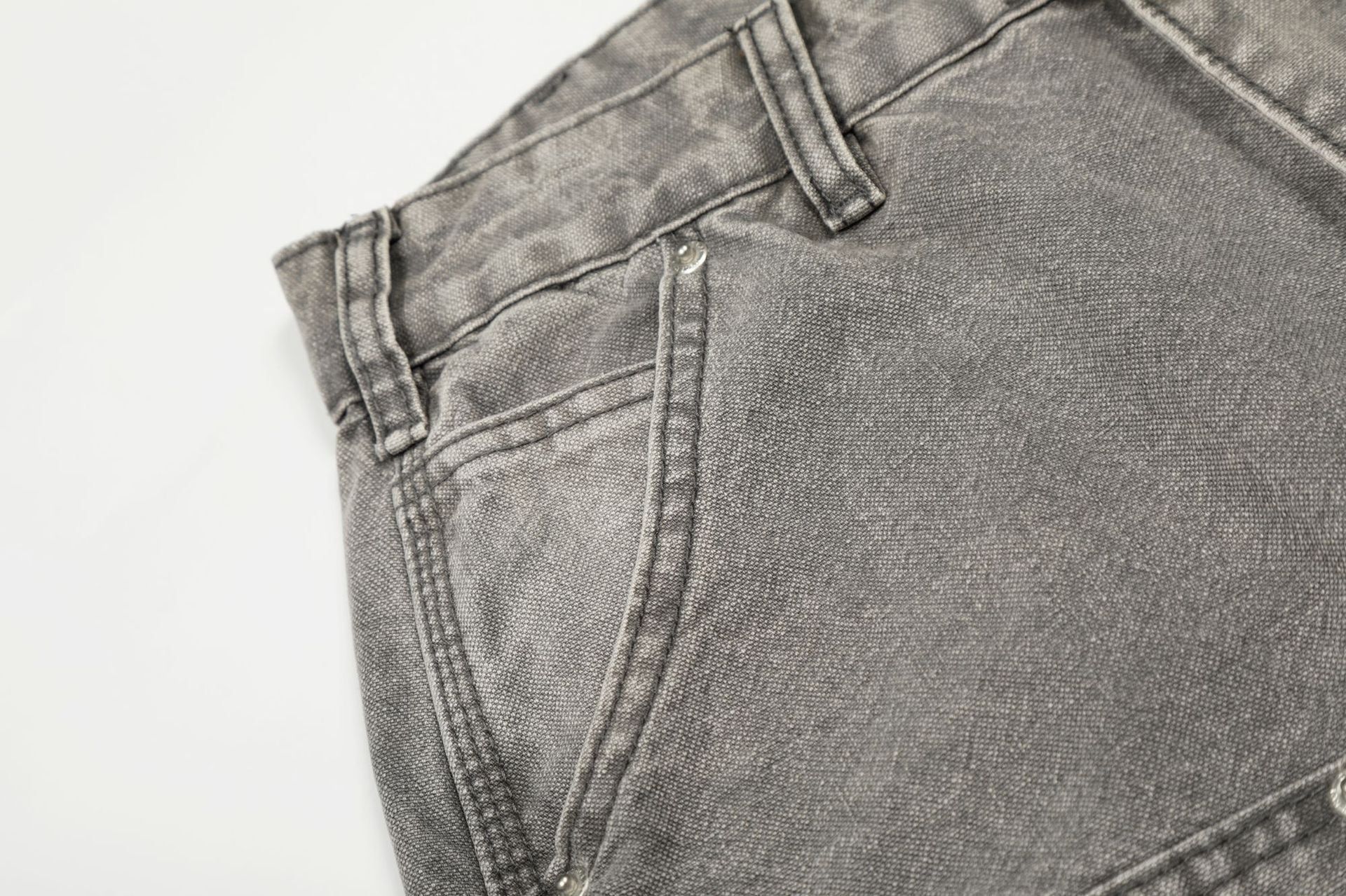 Dirty Washed Damage Panel Wide Leg Denim Jeans