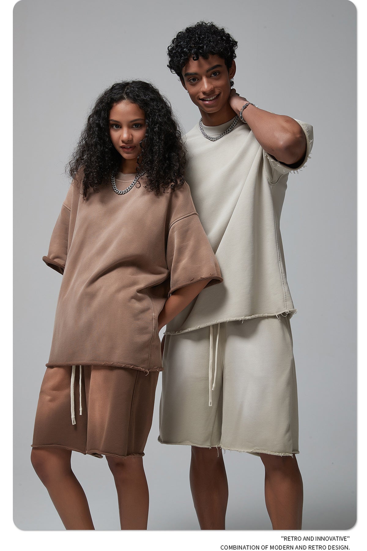 Oversize Spray-dyed Short-sleeve T-shirt & Spray-dyed Short Sweatpants Setup