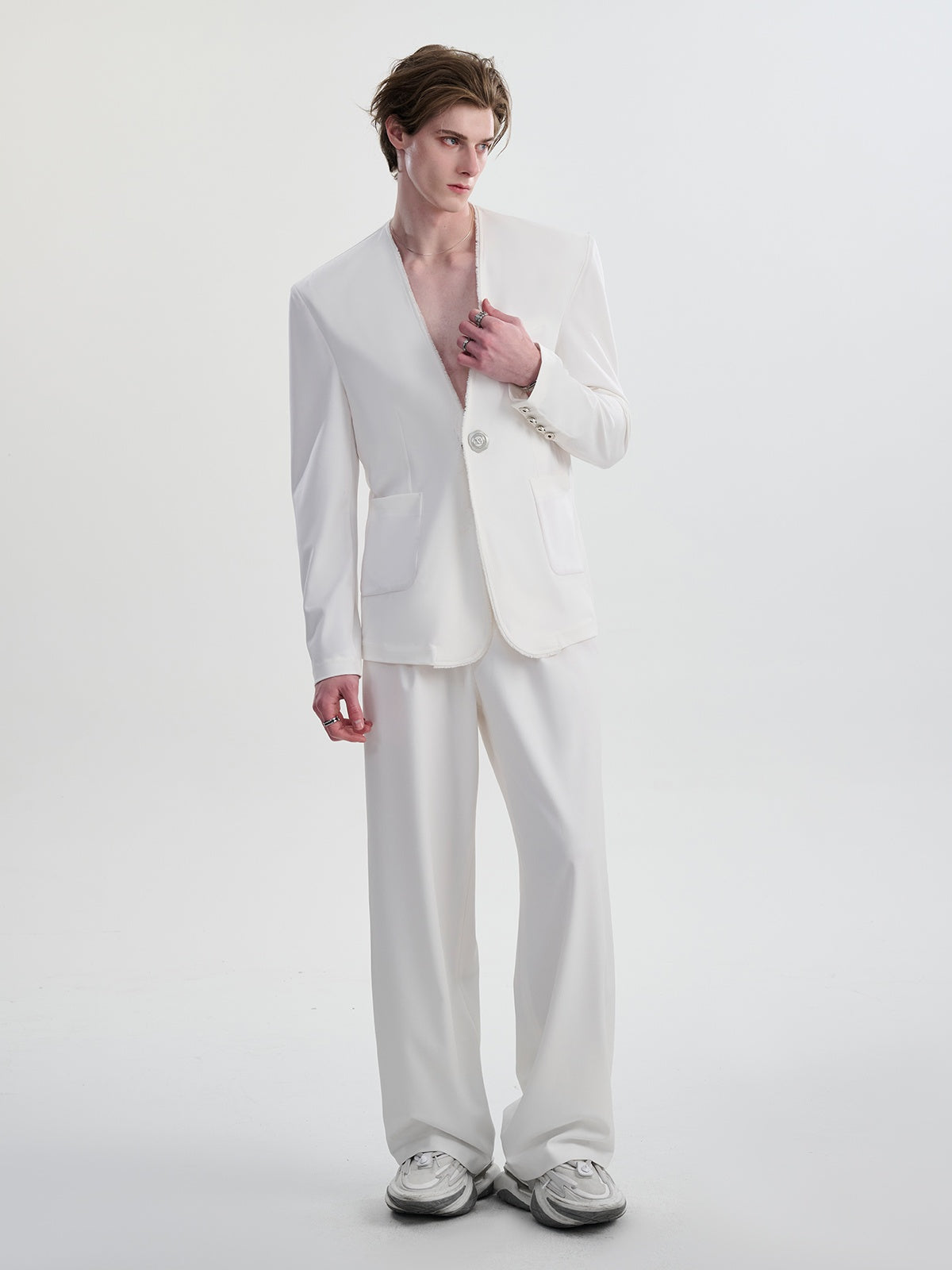 Single Button Tailored Jacket & Tuck-in Trousers & Tuck-in Short Trousers Setup