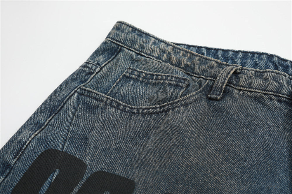 Wasteland Numbers Printed Work Jeans