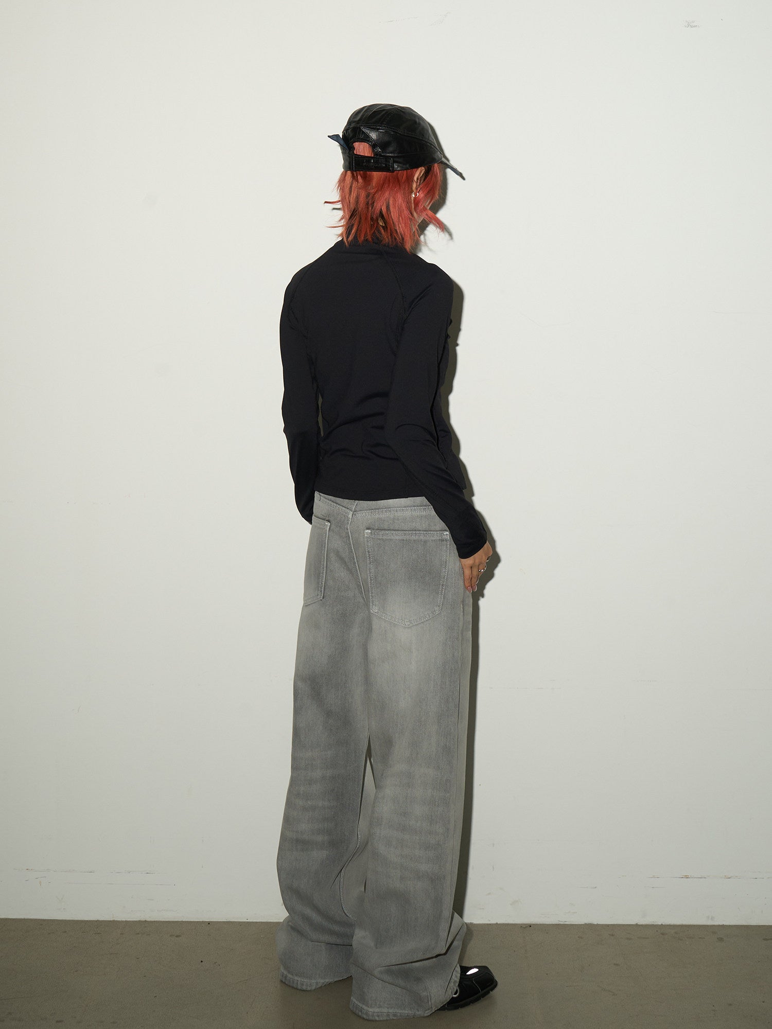 Washed Wide Leg Denim Jeans