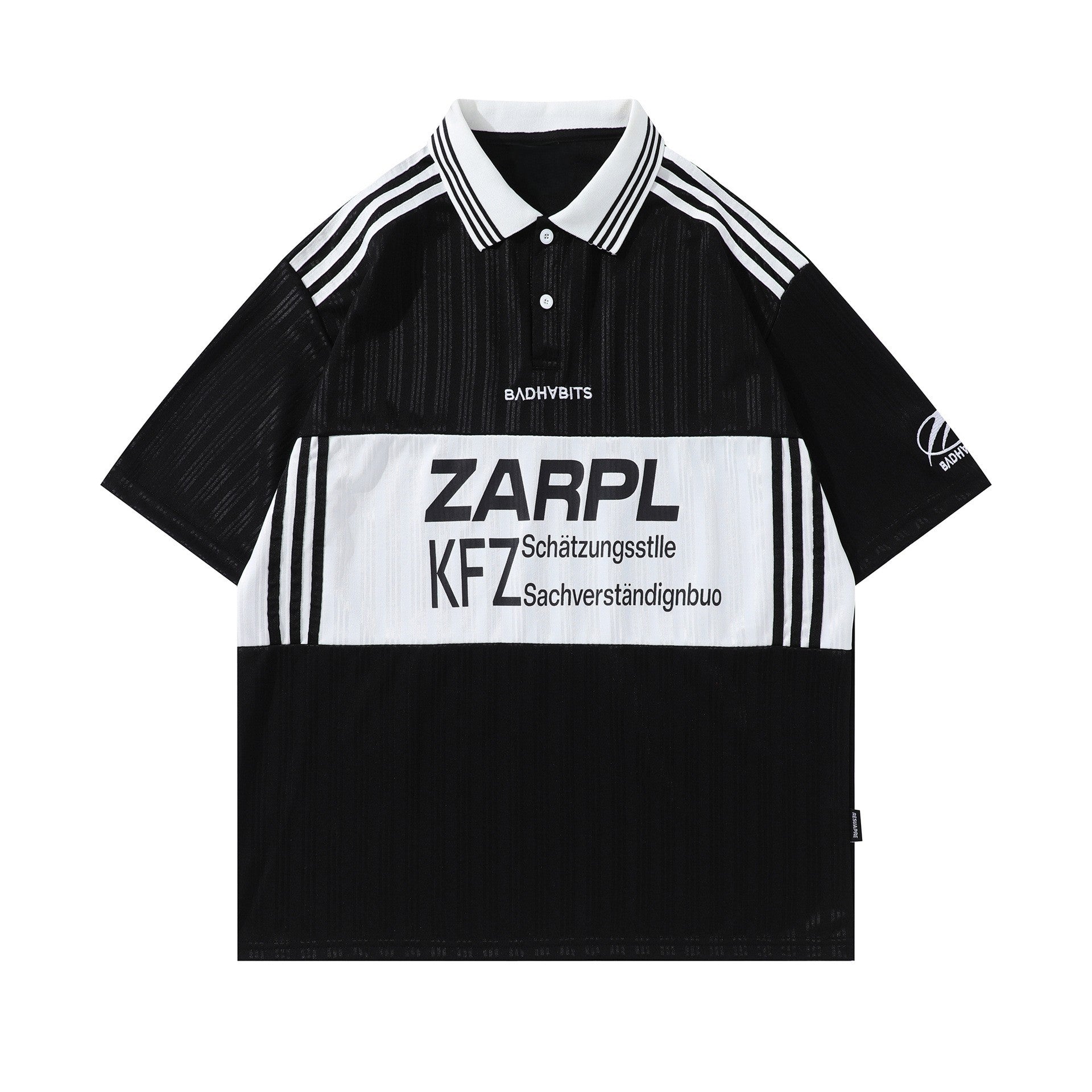 Retro Striped Shoulders Polo Jersey