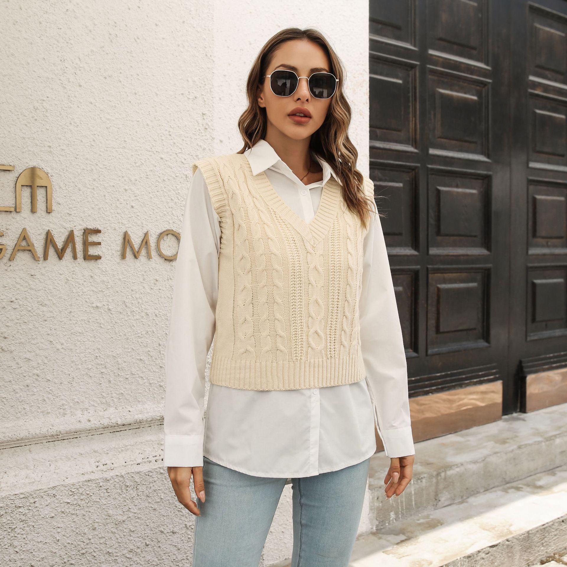 Basic Trendy V-Sweater