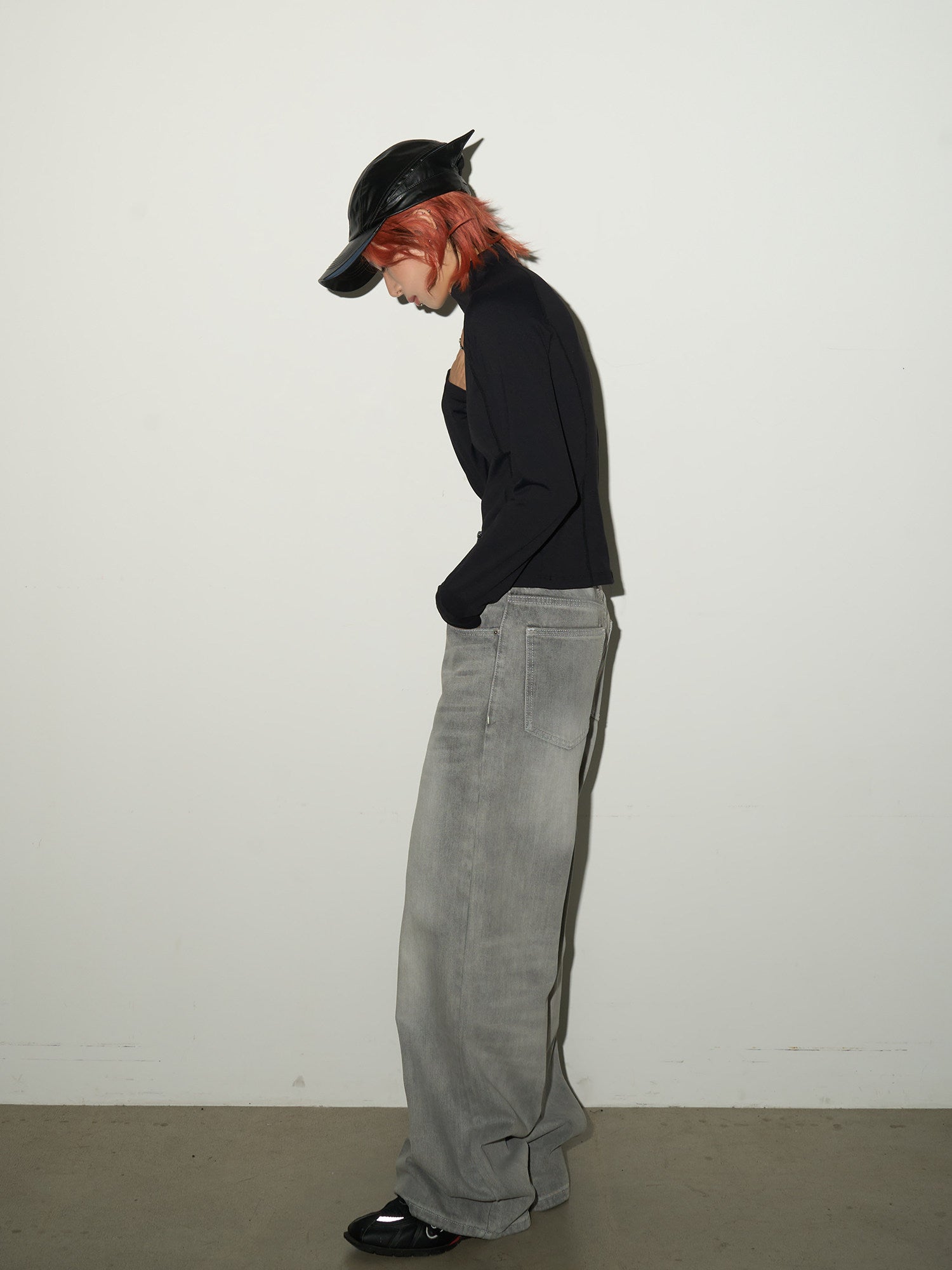 Washed Wide Leg Denim Jeans
