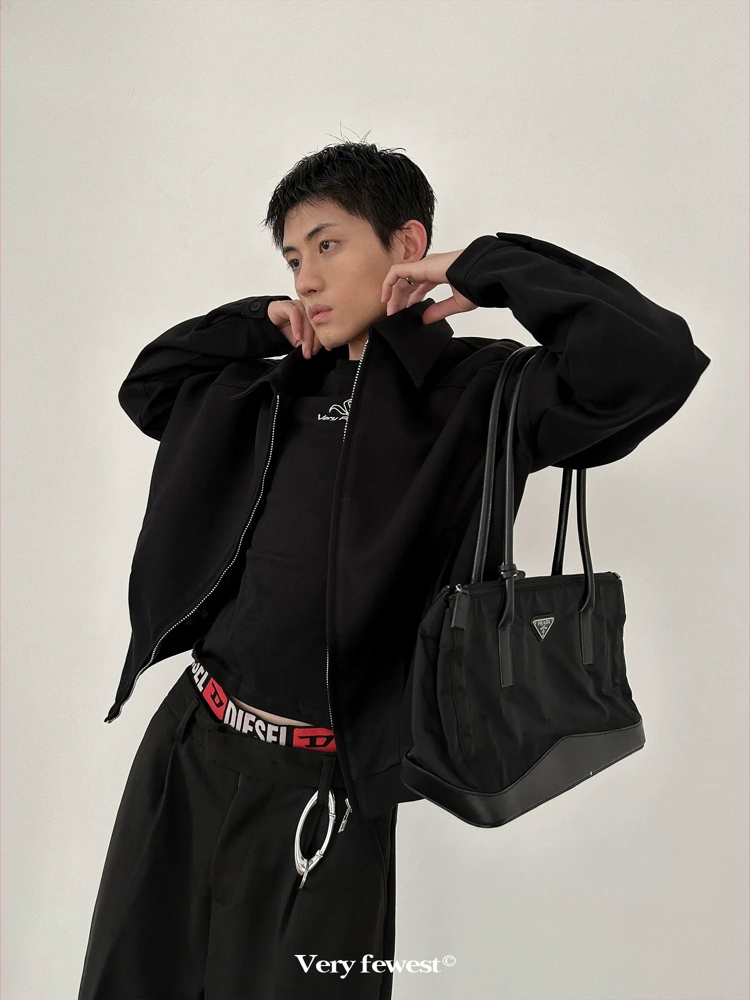 Cleanfit Metal Zipper Lapel Short Jacket