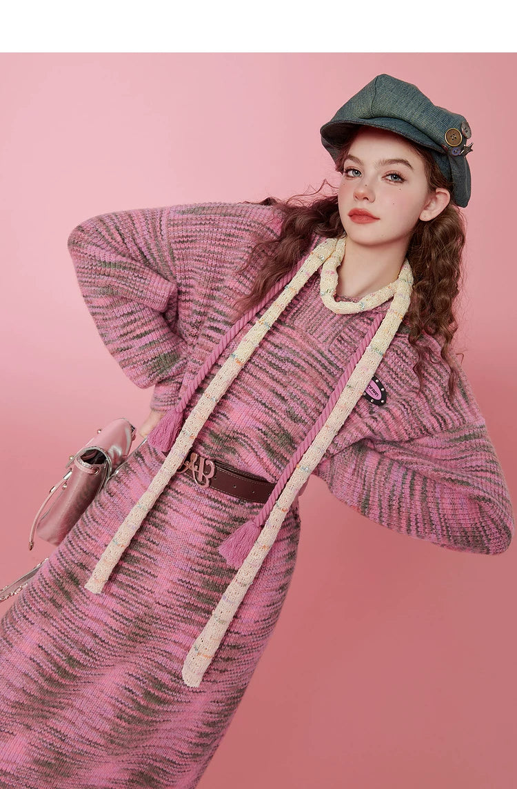 Hooded Knit Sweater Dress
