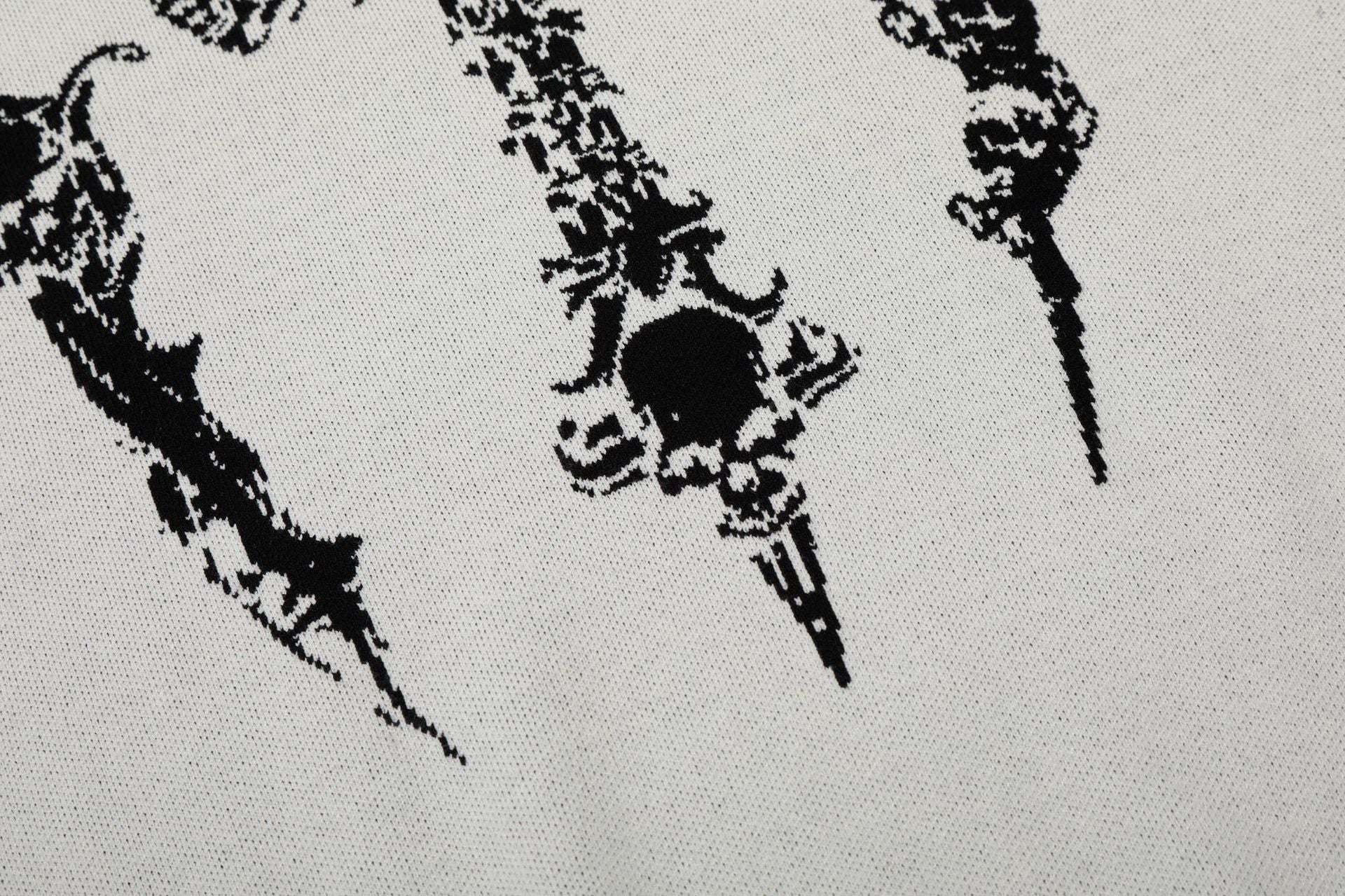 Cross Skull Graphic Short Sleeve Knit T-shirt