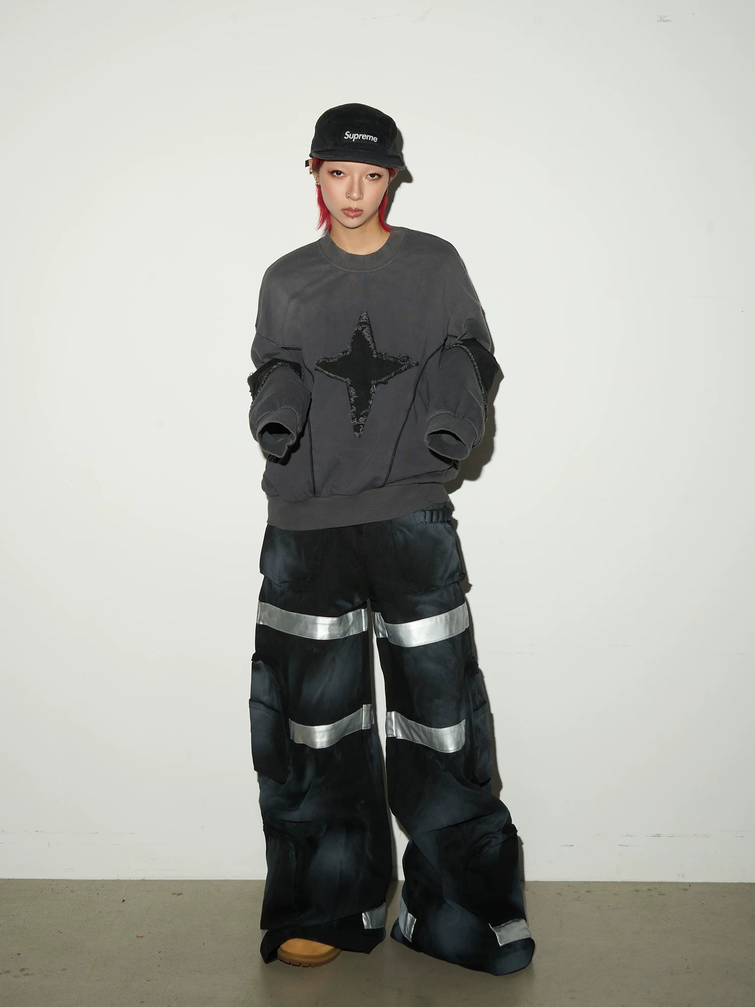 Star Damage Panel Sweatshirt